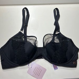 Half cup lace/mesh bra